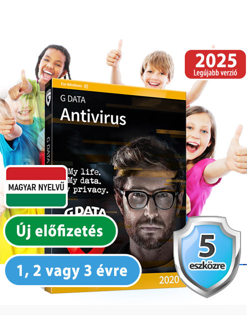 G DATA Antivirus 5 eszközre 20% kedvezménnyel tanárok, diákok, nyugdíjasok, EÜ dolgozók, rendőrök, tűzoltók részére 