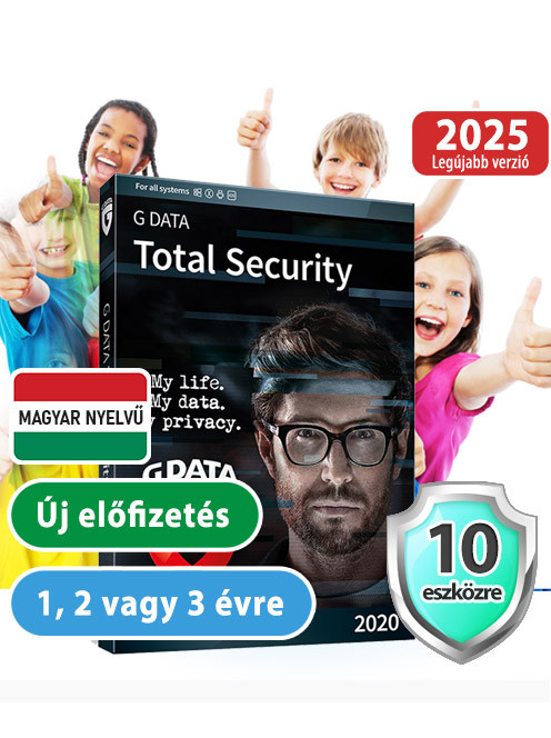 G DATA Total Security 10 eszközre 20% kedvezménnyel tanárok, diákok, nyugdíjasok, EÜ dolgozók, rendőrök, tűzoltók részére 