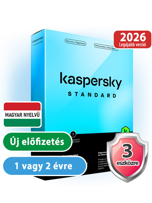 Kaspersky Standard (Antivirus 2026) 3 eszközre 2 évre