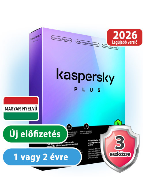 Kaspersky Plus (Internet Security 2026) Multi-Device 3 eszközre 1 évre