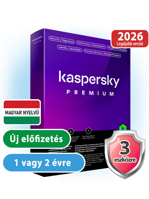 Kaspersky Premium (Total Security 2026) 3 eszközre 1 évre