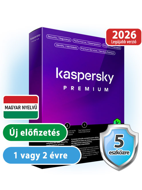 Kaspersky Premium (Total Security 2026) 5 eszközre 1 évre
