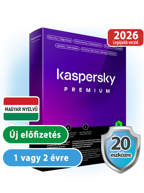 Kaspersky Premium (Total Security 2026) 20 eszközre 2 évre