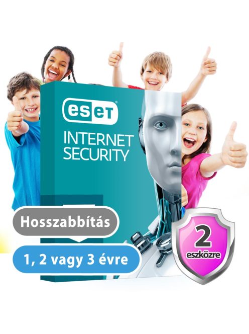ESET Internet Security 2 eszközre (hosszabbítás) 30% kedvezménnyel tanárok, diákok, nyugdíjasok, EÜ dolgozók részére 