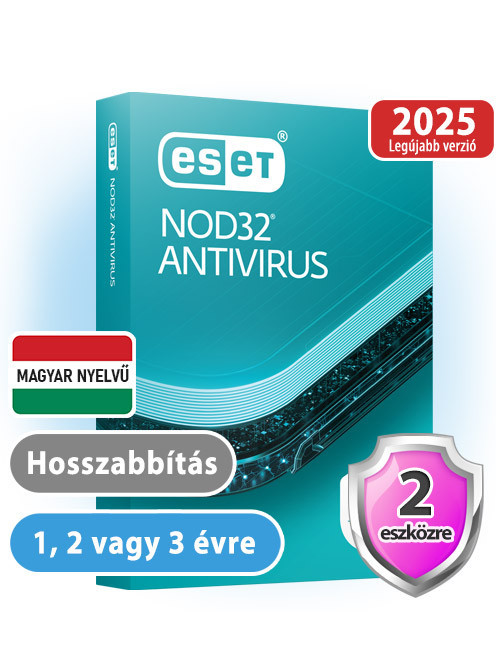 ESET NOD32 Antivrus 2 eszközre (hosszabbítás)