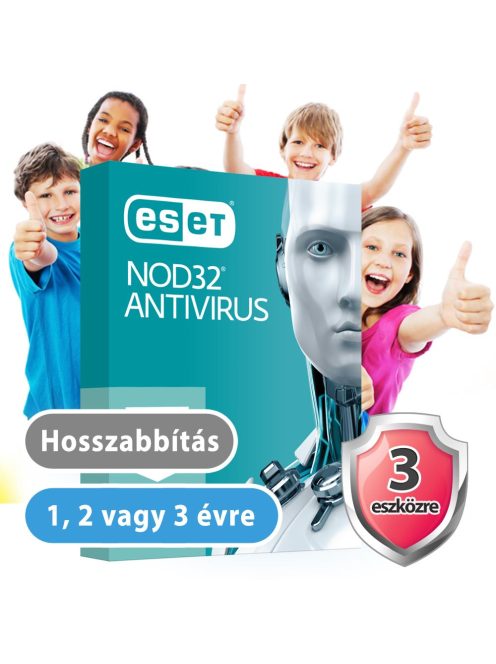 ESET NOD32 Antivrus 3 eszközre (hosszabbítás) 30% kedvezménnyel tanárok, diákok, nyugdíjasok, EÜ dolgozók részére