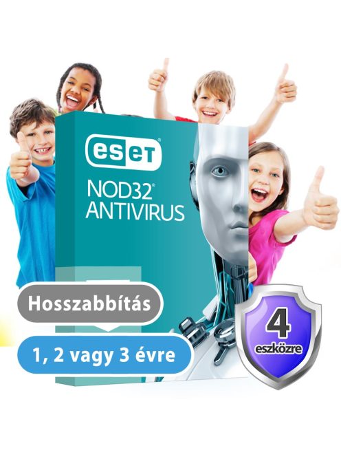 ESET NOD32 Antivrus 4 eszközre (hosszabbítás) 30% kedvezménnyel tanárok, diákok, nyugdíjasok, EÜ dolgozók részére